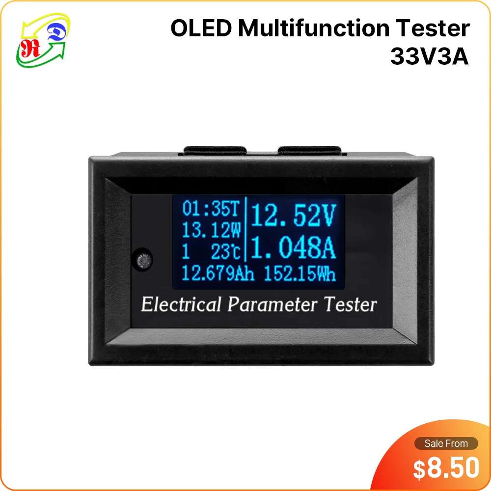 Fcuajdkq OLED Multifunction Tester Tensione, Corrente, Potenza, Temperatura, Tempo, Capacità, Energia Strumento Di Misurazione Digitale 33V/10A - Foto 7
