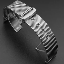 Elegant Milanese Stainless Steel Watch Strap - Universal Replacement Wristband - 20mm (Silver)