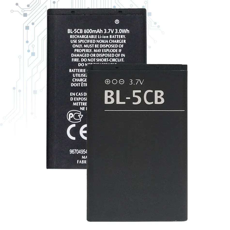 Bl-5Cb Batteria Di Ricambio Per Nokia 3108 2135 6086 6108 6230 6820 7610 N72 N91 100 101 103 105 109 111 113 1000 1282 800Mah