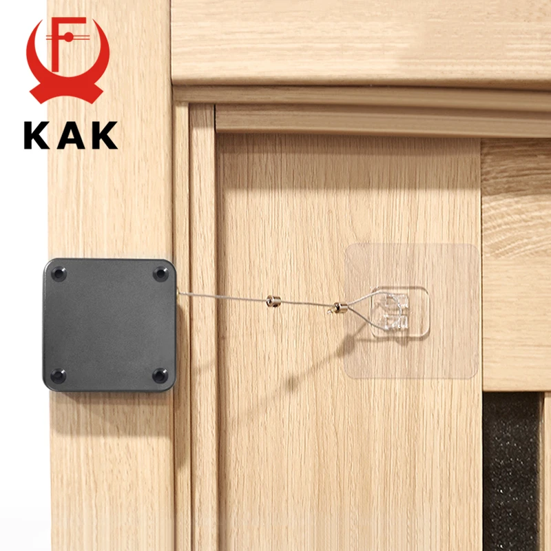 KAK 2 to 10 Packs Automatic Door Closer Nail-Free 500g to 1000g Tension Sliding Door Windows Glass Close Device Hardware