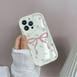 Coque de téléphone en forme de cœur avec nœud charme Y2K