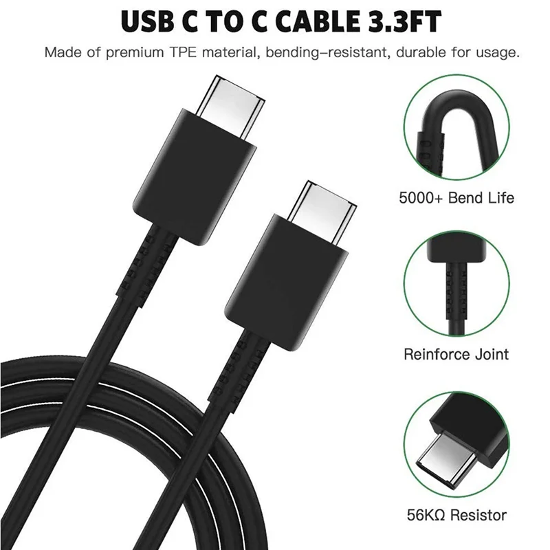 Original PD Cable usb c cable type c cable type c charging cable usb type c cable usb c charging cable type c charging cord For Samsung S22 S21 S20 FE S23 Ultra 45W Super Fast Charging A52 A53 A54 5G Note 20 Uitra 25W USB Type C Cable