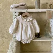 

Spring Autumn New Baby Ruffle Collar Bodysuit Cotton Long Sleeve Infant Clothes Toddler Boys Jumpsuit Casual Girl Onesie 0-24M