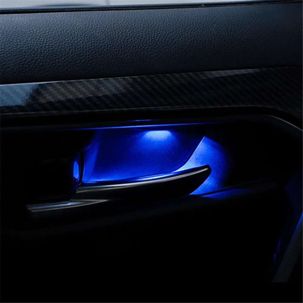 도어 볼 팔걸이 분위기 조명 인테리어 LED 블루 장식 도어 볼 핸들 프레임 조명 (도요타 RAV4 2020용)