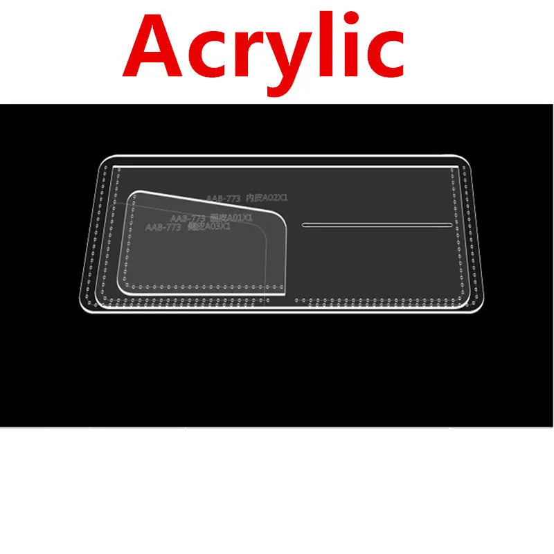 Acrylic Simple Card Wallet Stencil Leather Pattern Template DIY Leathercrafts Tools 1Set