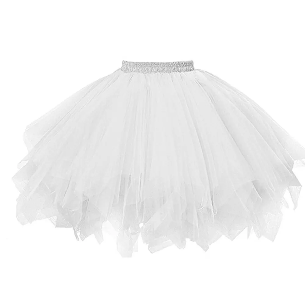 Women's Tutu Skirt 50s Rockabilly Petticoat Ballet Underskirt Elastic High Waist Ballet Skirt Dance Dress Costume Party Skirt 3