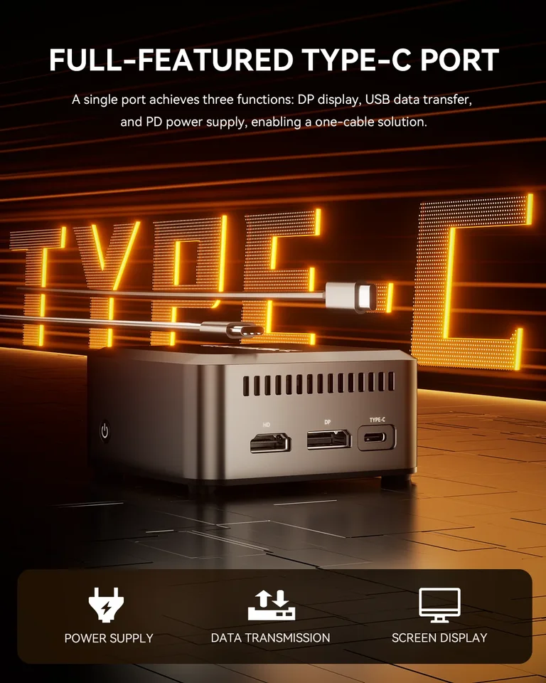 AOOSTAR N1 Pro ミニ PC Intel N150 LPDDR5 12GB NVMe SSD、フル