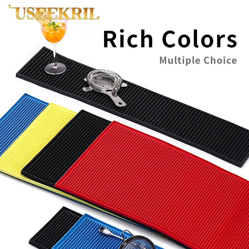 Bar Coffee Mat Rubber Anti Slip Heat Resistant Drain Mat Glass Coaster