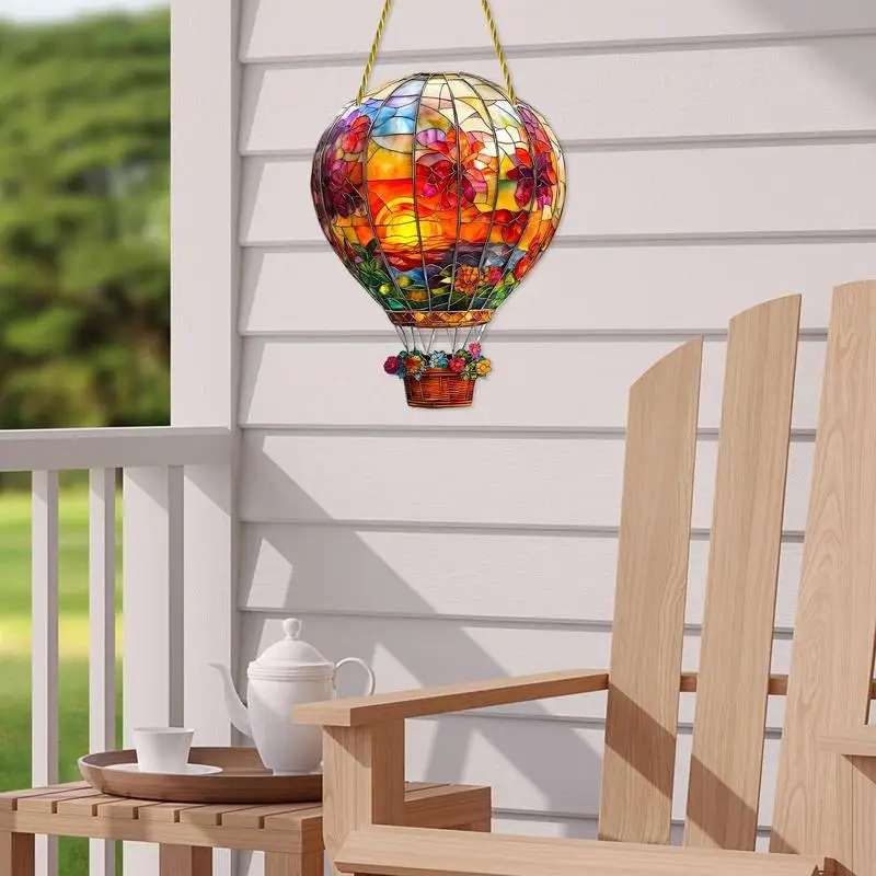 2025 Hot Air Balloon Sun Catcher Wall Hangable Colored Decor Indoor Window Decor Hangable Art For Indoor Outdoor garden