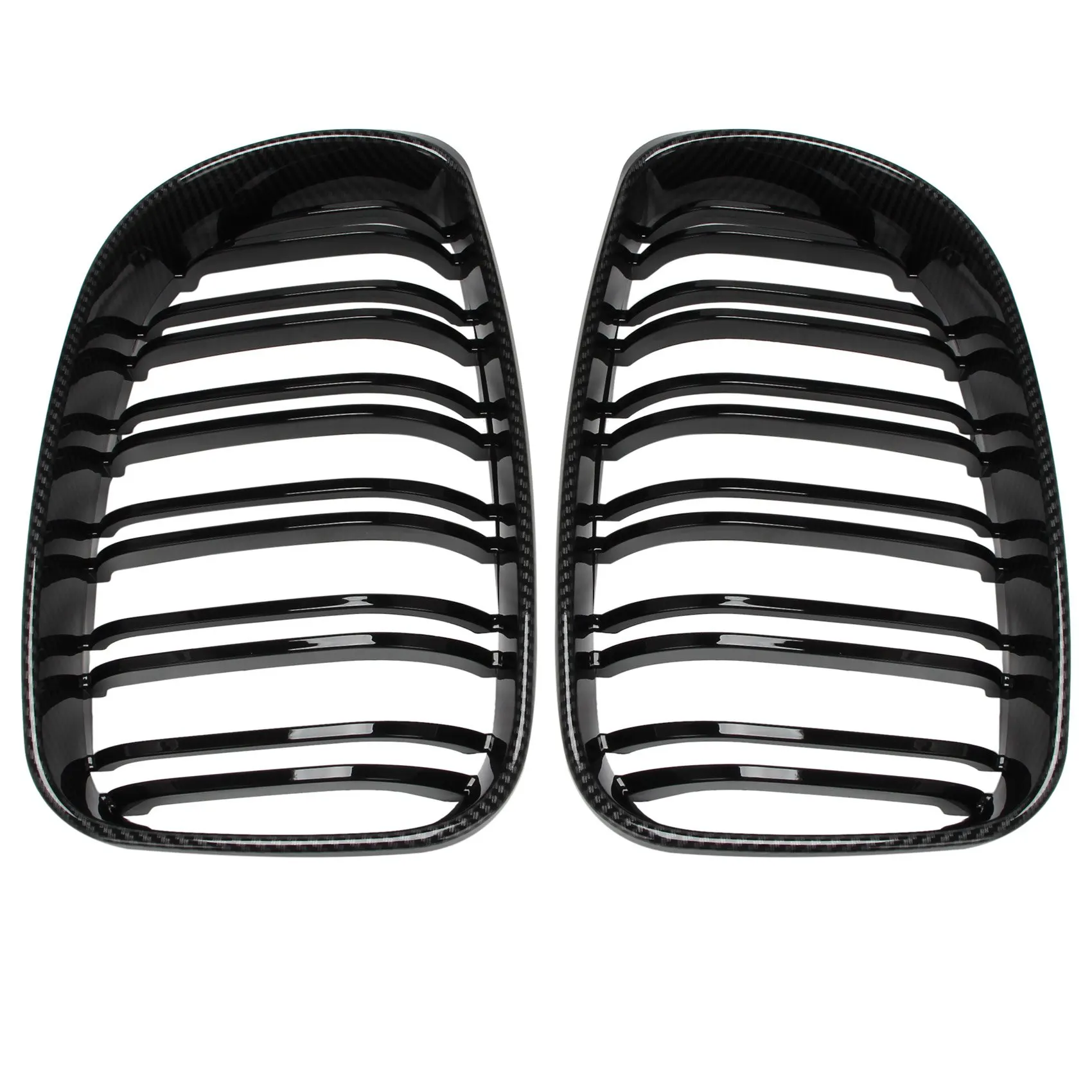 

Front Bumper Kidney Grille Dual Line Mesh Grille for-BMW E81 E87 E82 E88 128I 130I 135I Selected 2007-2011, Carbon