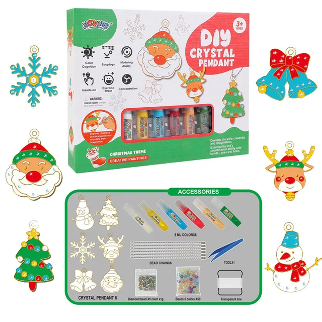 DIY Crystal Paint Arts and Crafts Set Christmas Bake Free Glue Crystal Glue  DIY Guka Colored Pendant Children's Gift - AliExpress