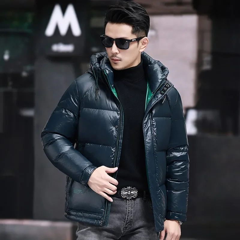 thumbnail image 1 of Chaqueta de plumón para hombre, gorro extraíble, relleno de plumón de pato, ropa de diseñador, chaqueta de invierno para hombre, saco informal para hombre, abrigo para hombre, 1 of 4
