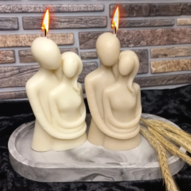 Molde de vela de silicona 3D para retrato romántico de pareja, para amantes, arte de tallado, yeso de aromaterapia, decoración del hogar, regalo de boda