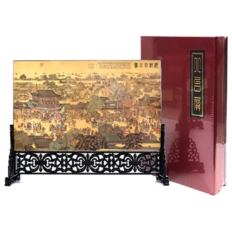 Chinese Wooden Lacquerware Table Ornaments, Office Accessories, Decoration Items for Home, Living Room Gifts with Box