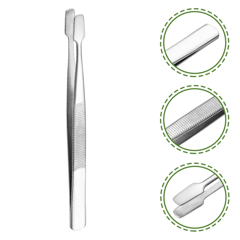 6 Pcs False Eyelash Clip Tweezers Microscope Stamp 430 Stainless Steel Material under Work Metal for Extensions