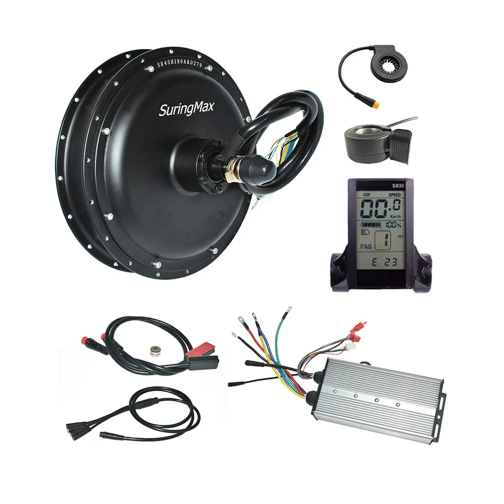 Electric Bicycle 3000w Fat Hub Motor Kit, 72V 85A 100A E-Bike Controller, Rear Freewheel, 175mm 190mm, 100 km/h, 140Nm, 45H