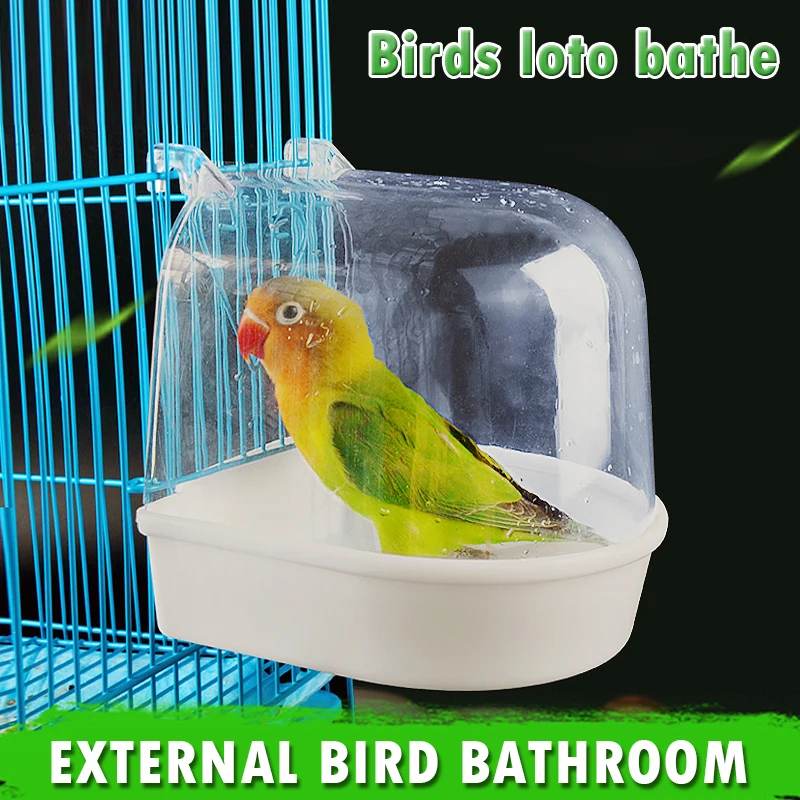 New Bird Water Bath Tub For Pet Bird Hanging Bowl Parrots Parakeet Birdbath