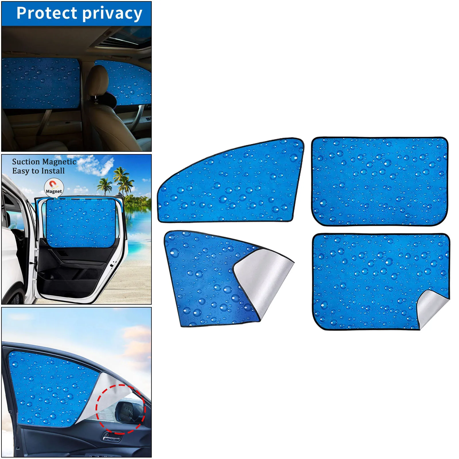 Magnetic Car Window Sun Shade 4Pcs Set – HEARTDECO