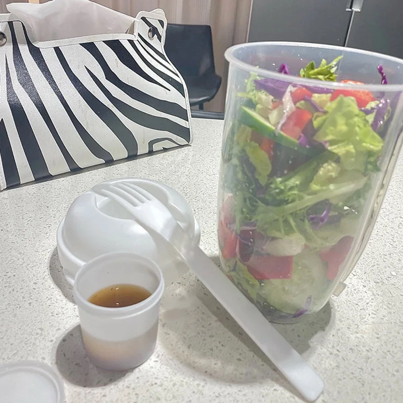 Salad Cup, Salad Meal Shaker Cup, Plastic Health Salad Container Wih Fork,  Salad Dressing Holder, Salad Cup For Picnic Lunch Breakfast, Kitchen Stuff,  Kitchen Gadgets - Temu United Arab Emirates