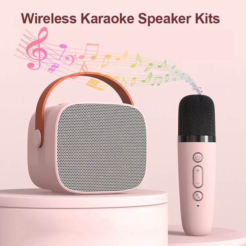 K1 Karaoke-Maschine tragbares Bluetooth-kompatibles 2,4-Pa-Lautsprechersystem mit 1-2 drahtlosen Mikrofonen Home Family Singing