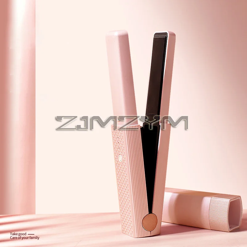 Mini Hair Straightener Automatic Hair Curler Portable Flat Dry Curling Iron Rechargeable Wireless Styling Tools
