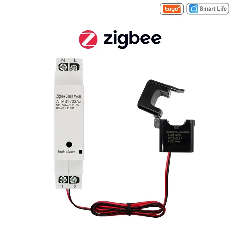 

Energy Meter Tuya Smart Zigbee Zigbee Energy Meter App Control Current Transformer Din Rail Home Smart Life Durable