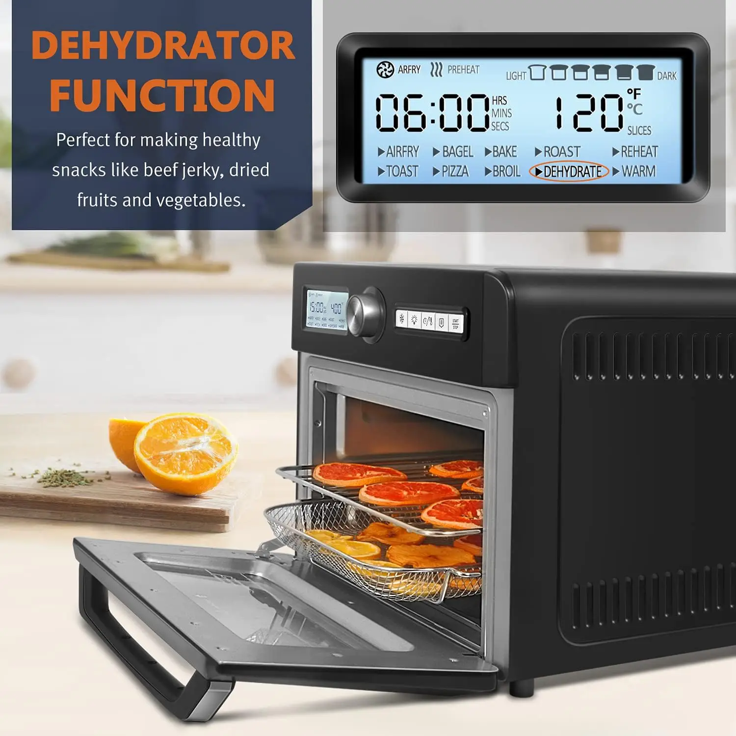 19 Quart Air Fryer Toaster Oven, Convection Roaster with Rotisserie & Dehydrator, 10-in-1 Countertop Oven, Original Rec 3