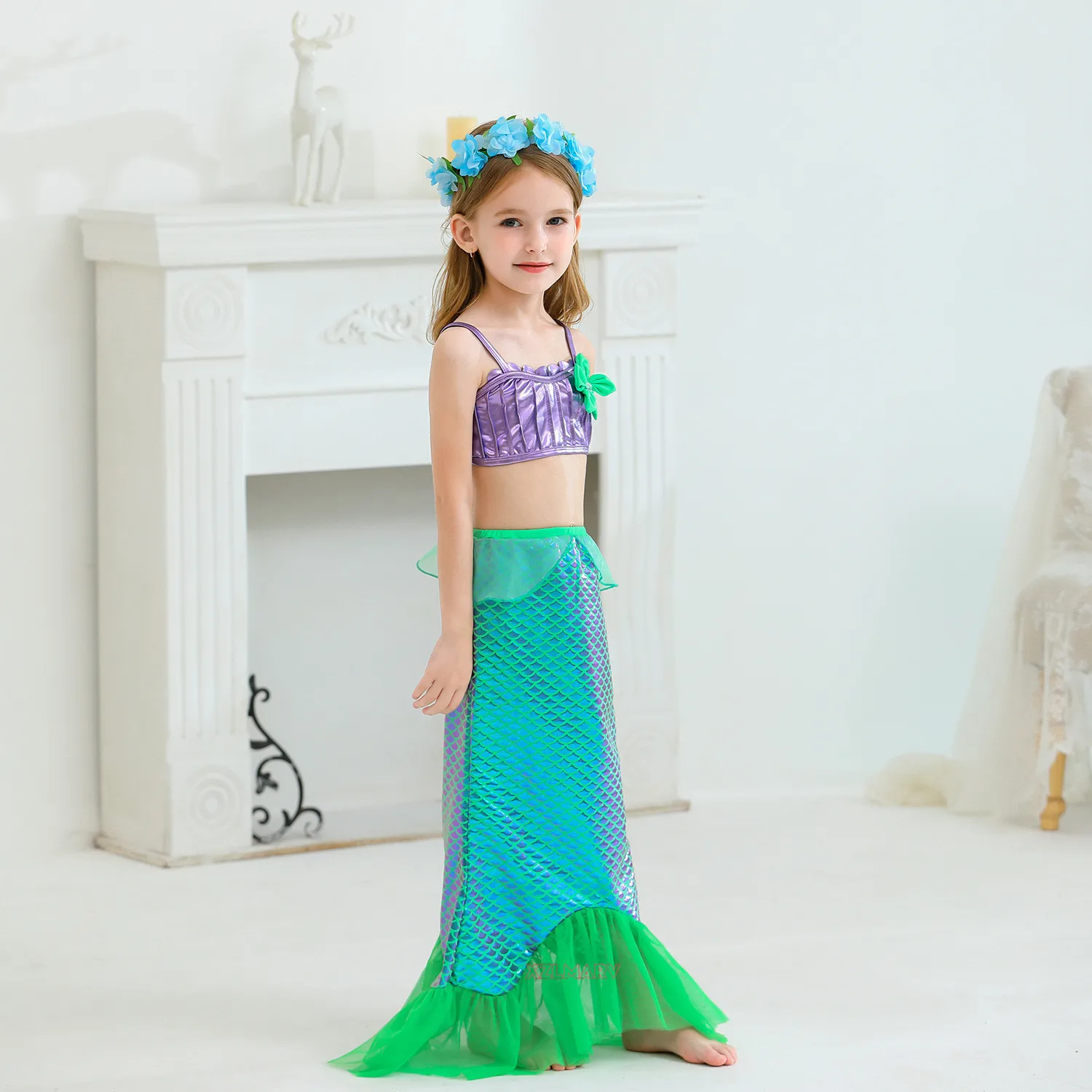 Crianças cosplay pequena sereia fantasia vestir-se roupa crianças halloween  princesa traje meninas roupas para carnaval vestido de fadas - AliExpress