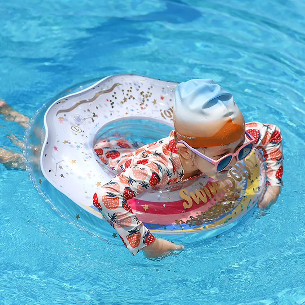 Swimbobo New Style Baby Float Ring Rainbow For Kids PVC Inflatable Swimming Underarm Rings Children Floats In Summer Floating 2