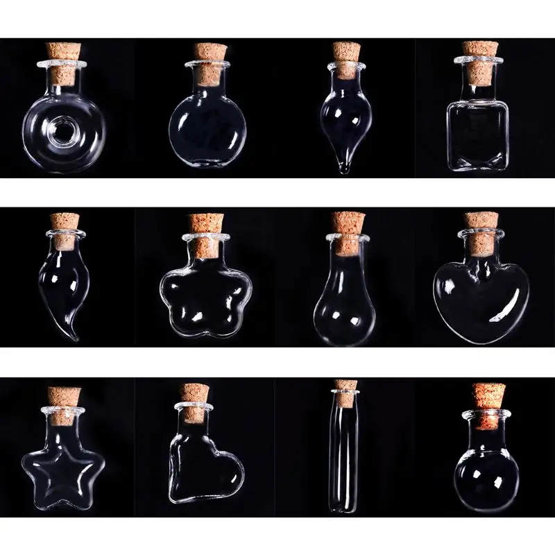 

10Pcs Cork Stoppers Glass Bottles DIY Decoration Tiny Jars Mini Vials Storage Container for Crafts Party Drop Shipping