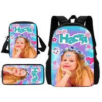 Like Nastya Child School Backpack With Shoulder Bag Pencil Bags School Bags for Boys Girls Best Gift