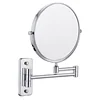 9" Wall Mounted Makeup Mirror,1X/10X Magnification Double Sided Vanity Mirror 360 Rotating Extendable 1