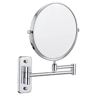 9" Wall Mounted Makeup Mirror,1X/10X Magnification Double Sided Vanity Mirror 360 Rotating Extendable 1