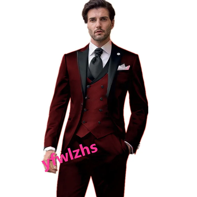 

Красивые мужские костюмы на одной пуговице смокинги для жениха с пиковым отложным воротником лучший мужской блейзер для свадьбы/выпускного вечера (пиджак + брюки + жилет + галстук) C337