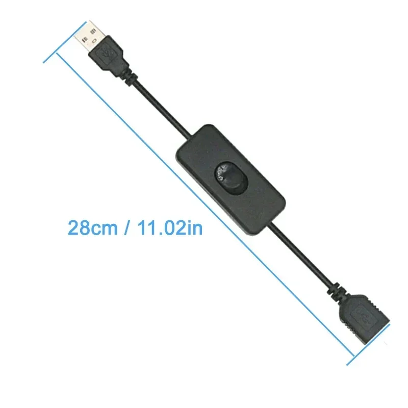 2 PCS USB Switch Cable ON/OFF Extension Cable Toggle USB Lamp Fan Power Supply Line Durable Adapter LED Headset