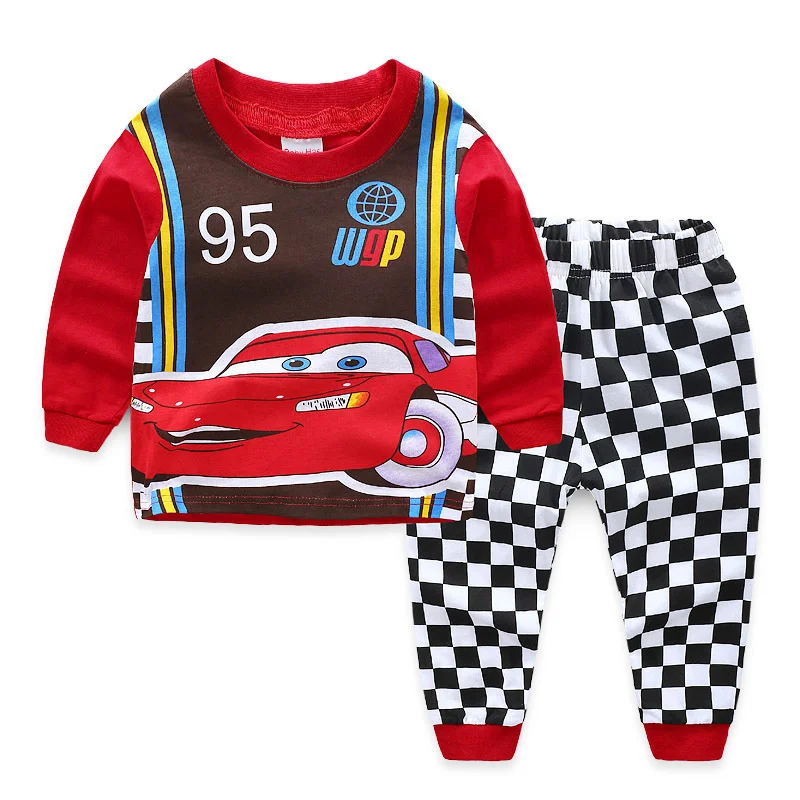 thumbnail image 1 of Disney Pixar Cars-Pijama de algodón para niño y niña, ropa de dormir de dibujos animados de Anime, disfraz de Cosplay, sudadera con pantalones, regalo de Navidad, 1 of 5