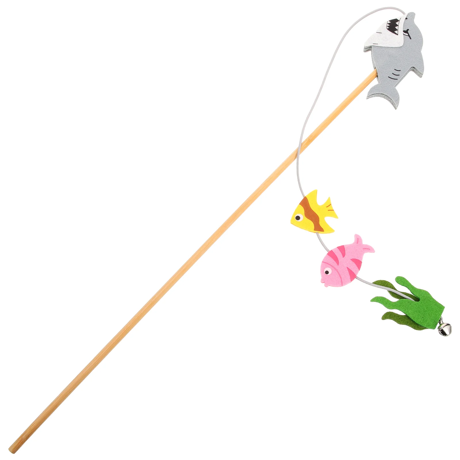 

Cat Teaser Toys Interactive Wand Kitten Playtime Funny Teasing Hangings for Kittens Felt