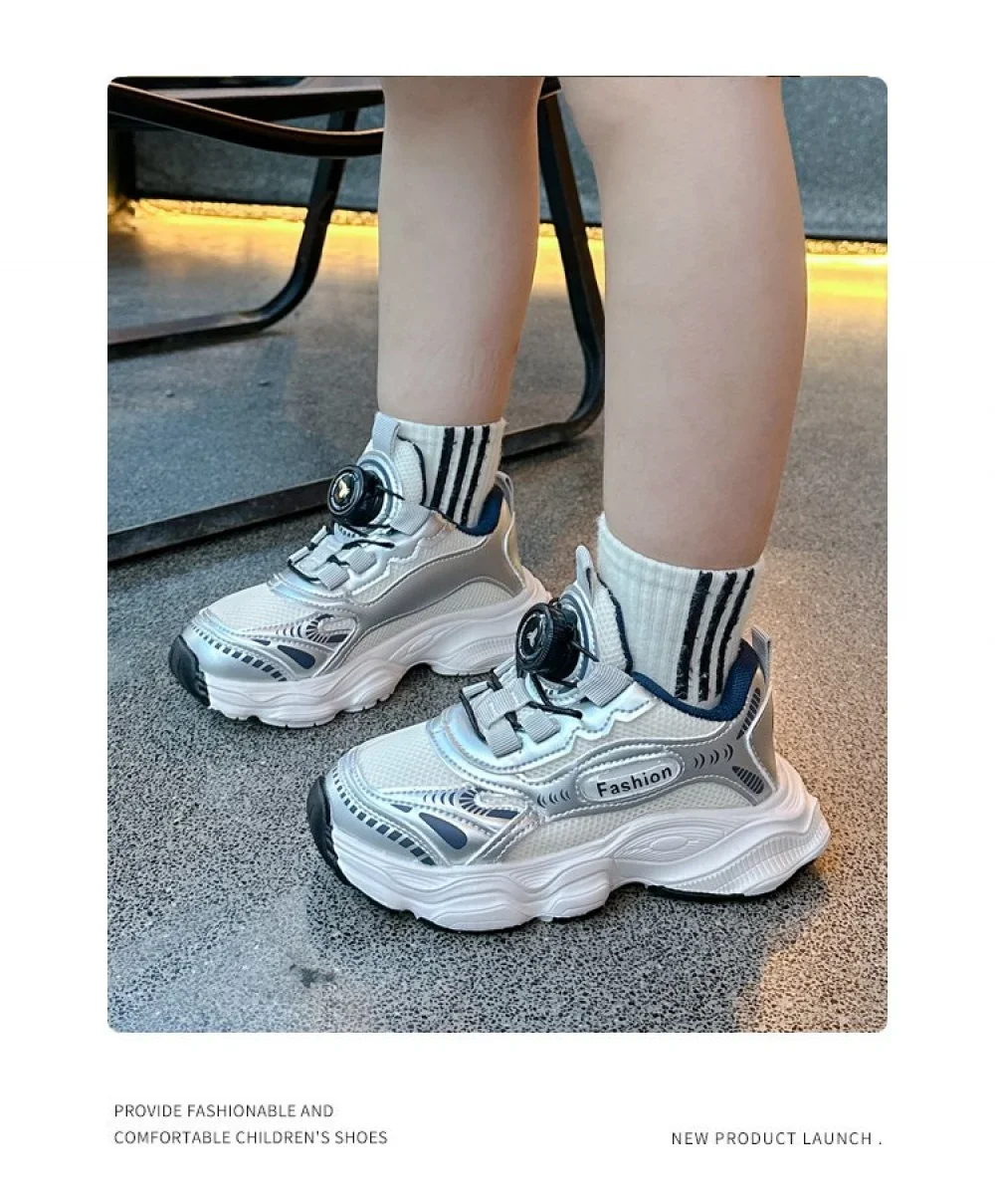 أحذية رياضية عصرية للأطفال 2026 من الجلد الصناعي، أحذية رياضية للمراهقين والأطفال، مريحة وقابلة للتنفس، أحذية جري للأولاد والبنات