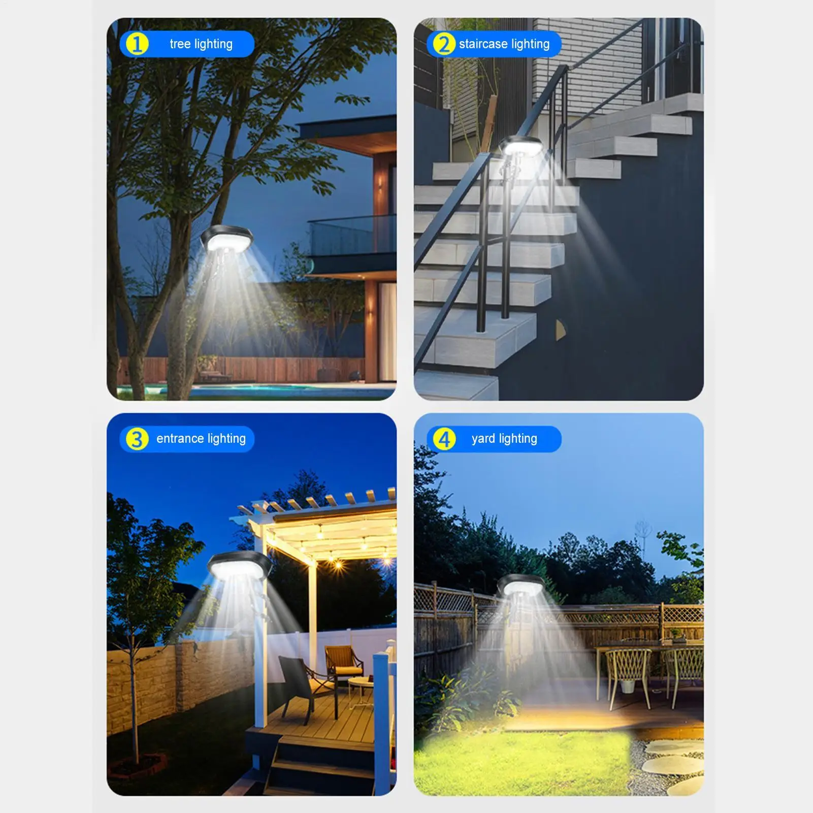 태양광 모션 센서 조명, 방수 투광등, 야외 보안등, 파티오 정원 데크용 플렉시블 옥토퍼스 삼각대 포함