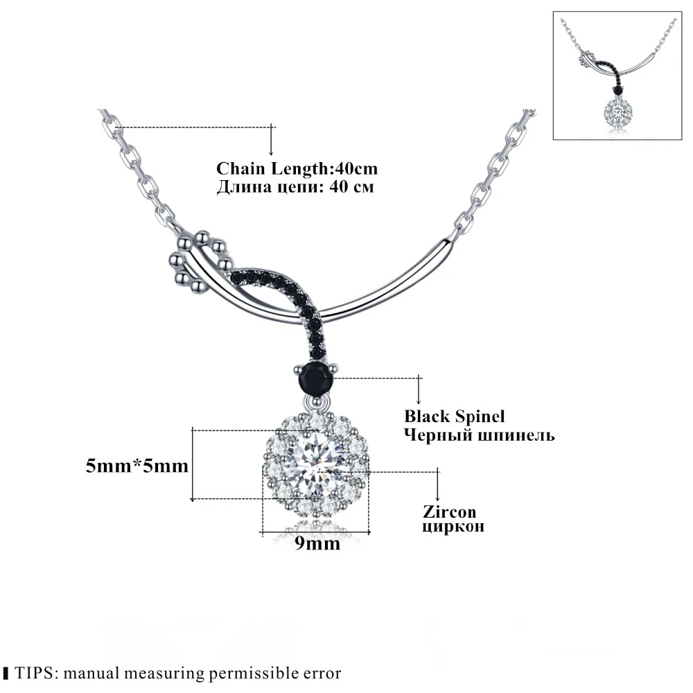 [BLACK AWN] Classic Silver Color Jewelry Necklace for Women Flower Necklaces Pendants Female Bijoux Girl's Gift K027