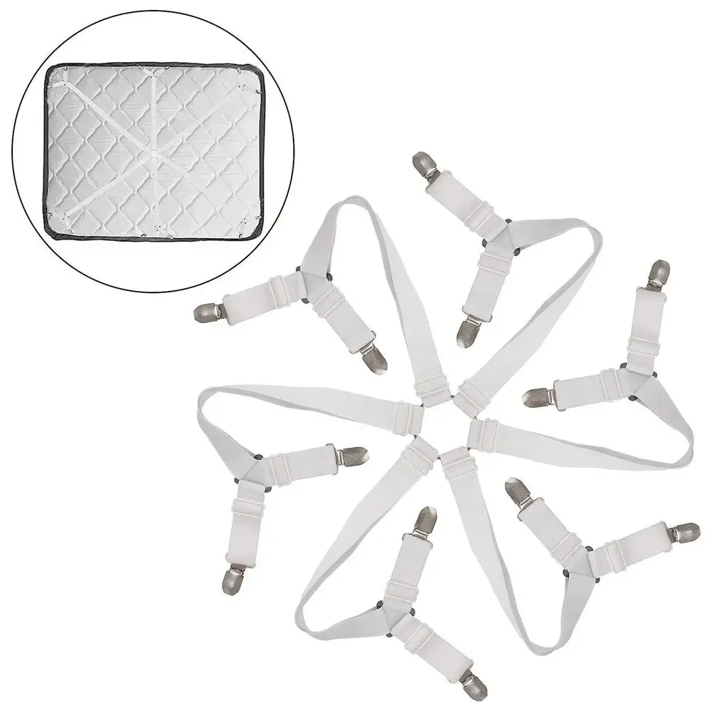 

12 Clips Adjustable Elastic Bed Sheet Holder Mattress Clip Fasteners Cover Blankets Non-Slip Fixing Strap Grippers Organization