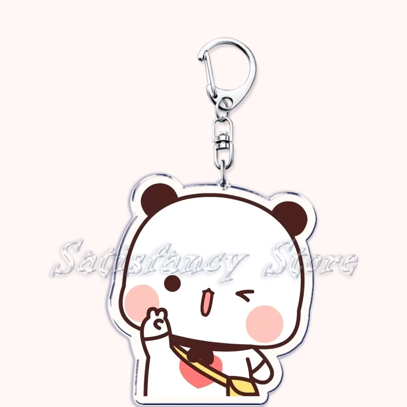 Bubu Dudu Cartoon Weiß und Grau Paar Bären Schlüsselanhänger Ring für Zubehör Tasche Anhänger Schlüsselanhänger Schmuck Fans Liebhaber Geschenke – Detail 11