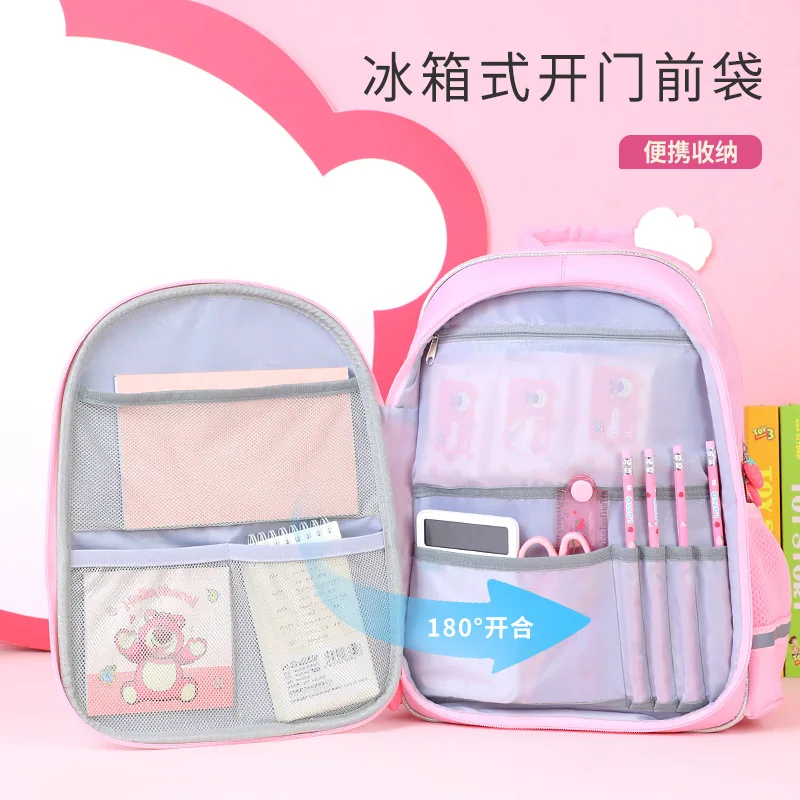 Disney New Losto School Bags For Girls Grade 1-3 Primary Student Shoulder Orthopedic Backpack Large Capacity Kids Gifts Mochilas