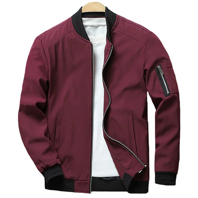Men's Autumn Jacket Coat Casual Solid Lightweight Jackets Men LongSleeve Zipper Cardigan Thin Men's Coats M-4XL Spring Outerwear