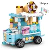 City Mini Shop Supermarket Street View Model Building Blocks Hamburger Restaurant Retail Store Bricks Architecture Friend Girl 3