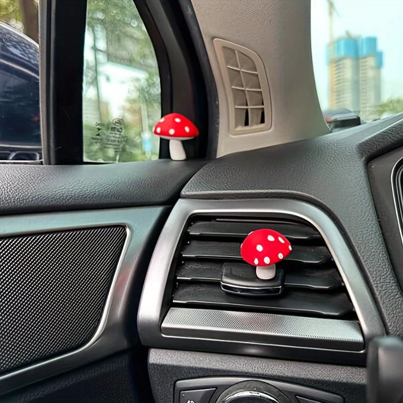 Decorazioni per auto della serie di decorazioni curative per funghi carini, nuovi ornamenti per console centrale per interni auto - Image 3