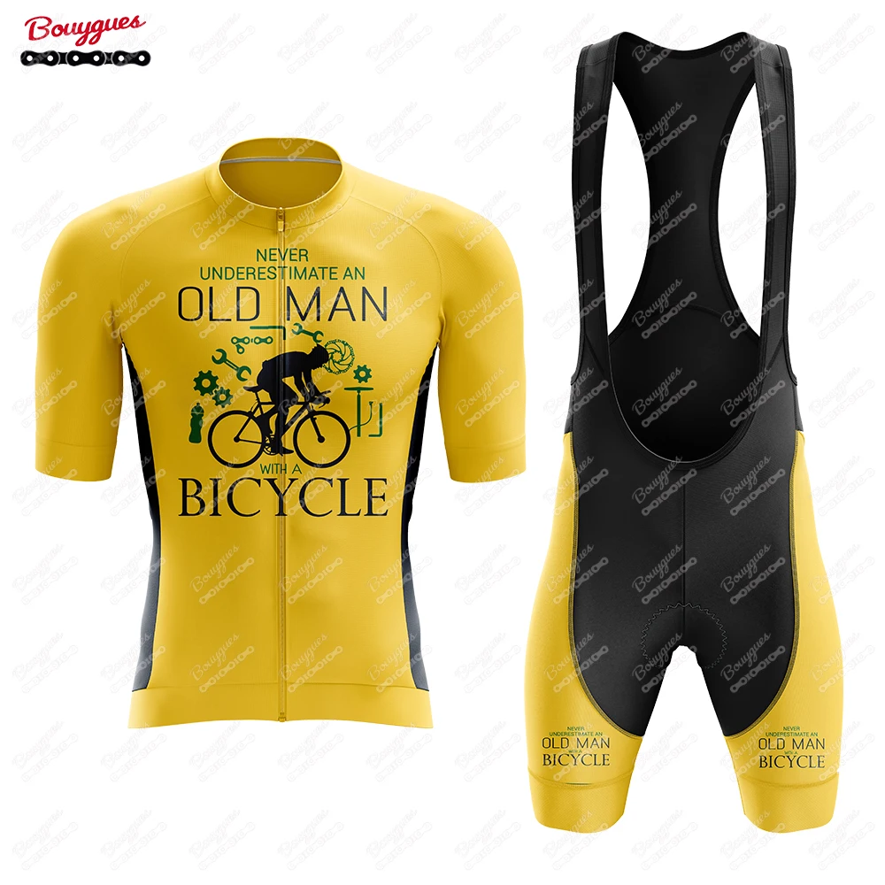 OLD MAN Cycling Jersey Set Mountain Bike Uniforms Summer Cycling Wear Bicycle Clothing Men Clothing MTB Bike Shirts