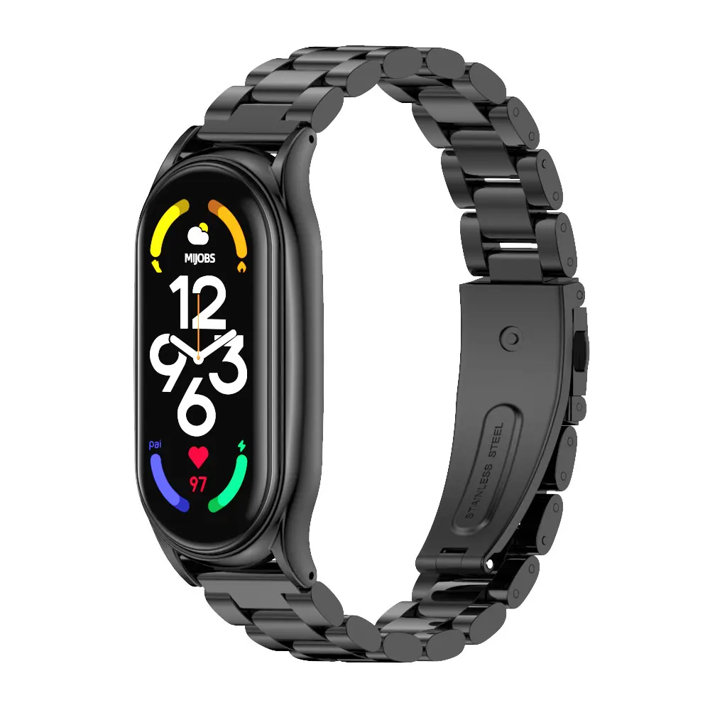 Premium Stainless Steel Watchband Bracelet - Adjustable Metal Wrist Strap