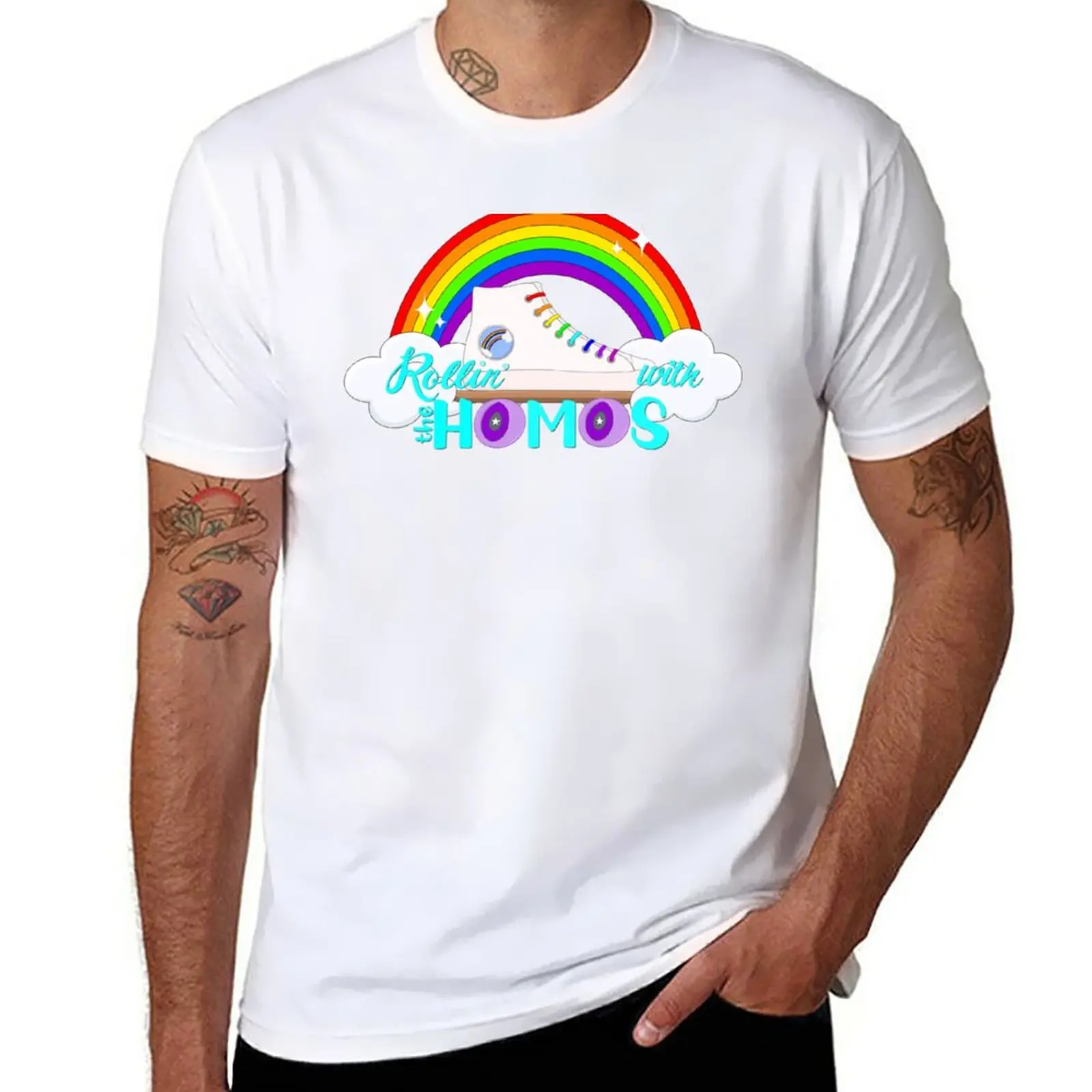 

New Rollin with the Homos T-Shirt anime clothes quick-drying t-shirt fruit of the loom mens t shirts