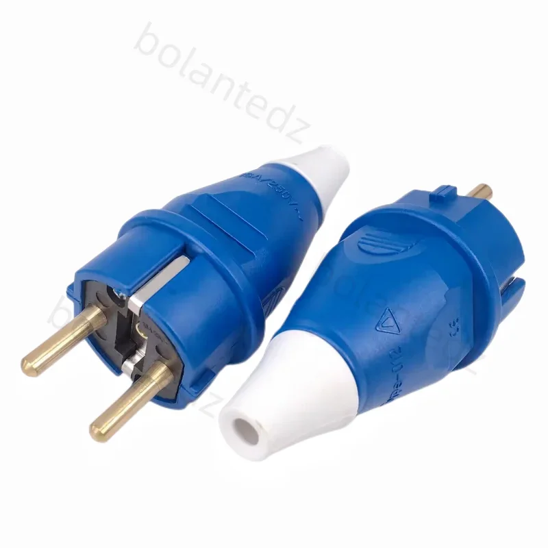 EU European Waterproof IP54 2Pin Electric Power Male Plug Female Schuko Rewireable Detachable Socket Adapter Extension Cord